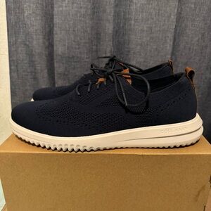 Cole Haan Grand Stretch Knit Wing Tip Oxford shoes navy blue C37369 Mens Sz 13M